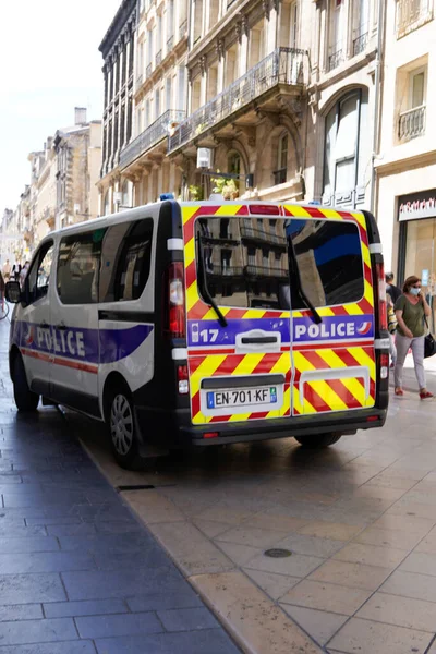 Bordeaux Aquitaine Frankrike 2020 Polis Nationale France Logo Sign Van — Stockfoto