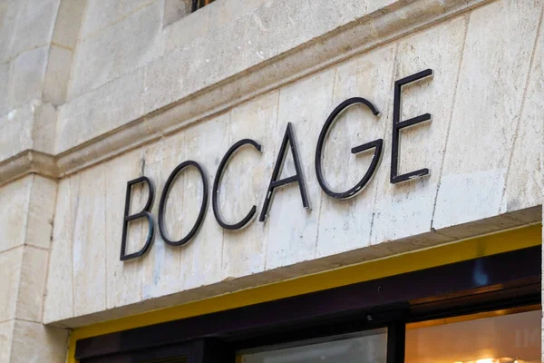 Bordeaux Aquitaine France 2020 Bocage Logo Sign French Store Producing — Stock Photo, Image