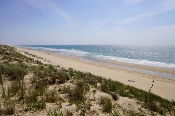 Piaszczysta Plaża Wydmowa Porge Ocean Francji — Zdjęcie stockowe