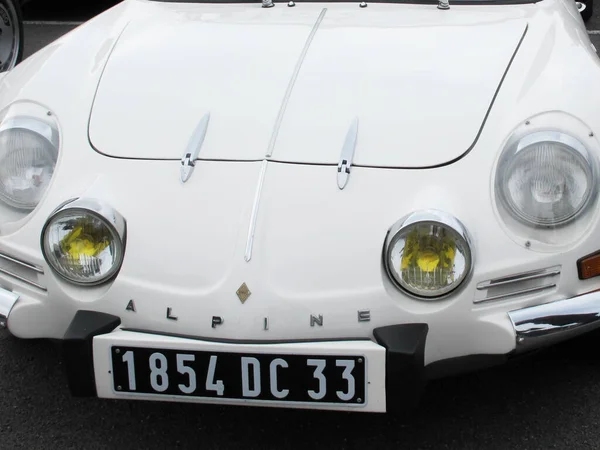 Bordeaux Aquitaine France 2020 Alpine Berlinette A110 Front White Sport — Stock Photo, Image