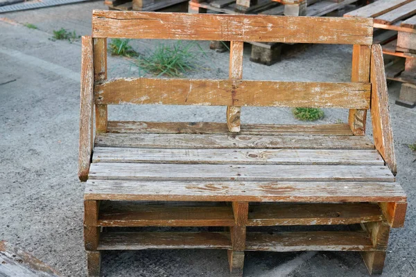 Salotto Giardino Legno Riciclato Sulla Terrazza Fare Pallet Legno Fai — Foto Stock