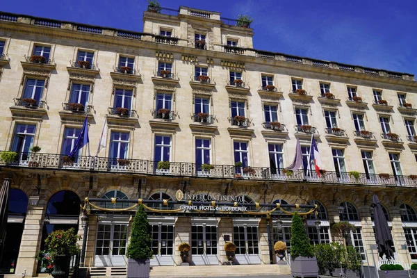 Burdeos Aquitania Francia 2020 Intercontinental Grand Hotel Bordeaux Hotel Lujo — Foto de Stock