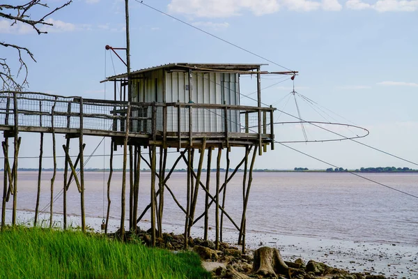 Antiguas Cabañas Pesca Madera Sobre Pilotes Royan Charente Francia — Foto de Stock