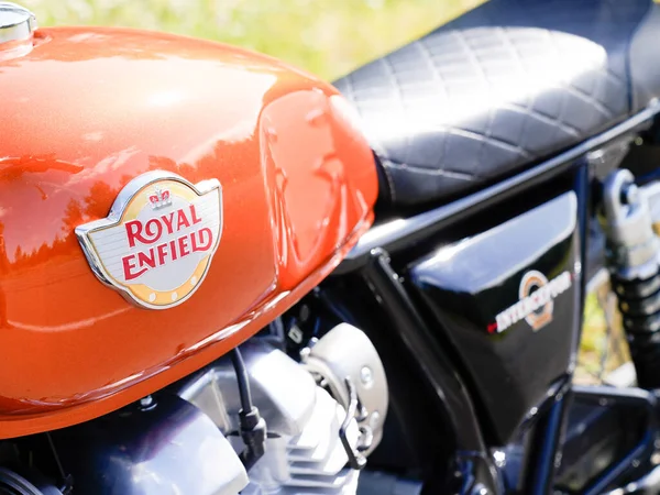 Bordeaux Aquitaine France 2020 Logotipo Royal Enfield Assine Moto Tanque — Fotografia de Stock