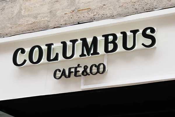 Burdeos Aquitania Francia 2020 Columbus Café Firma Logotipo Cafetería Francesa — Foto de Stock