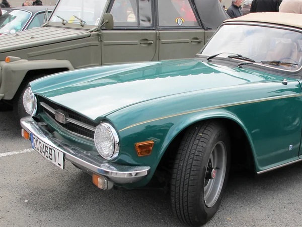 Burdeos Aquitania Francia 2020 Triumph Tr6 Verde Vintage Car Oldimer — Foto de Stock