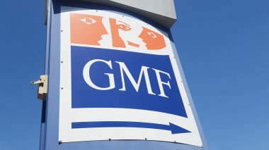 Bordeaux, Aquitaine / France - 07 05 2020: GMF logosu ve ajans sigorta karşılıklı finans hizmetleri ofisi imzası