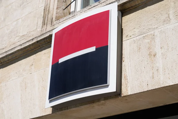 Bordeaux Aquitaine France 2020 Societe Generale Red Black Logo Sign — Stock Photo, Image