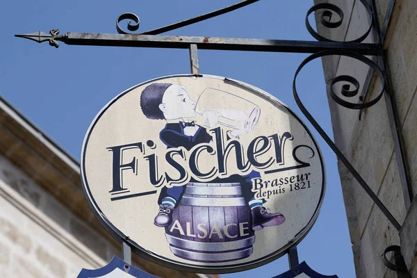 Burdeos Aquitania Francia 2020 Fischer Logo Sign Beer Brewery Restaurante — Foto de Stock