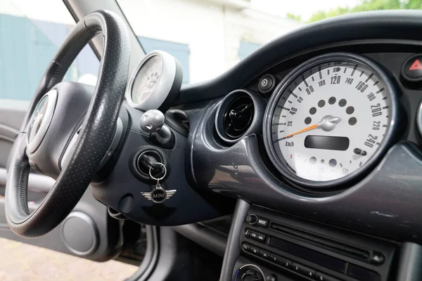 Bordeaux Aquitaine France 2020 Mini Cooper Car Dashboard Steering Wheels — Stock Photo, Image