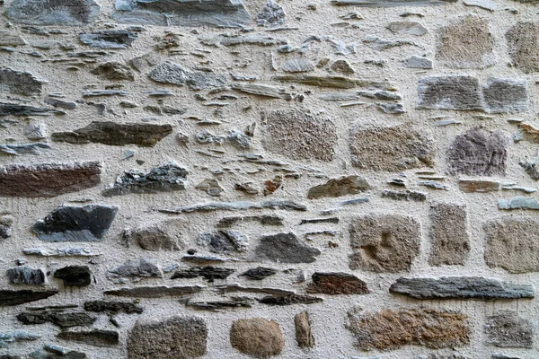 Viejo Restaurado Rústico Fondo Viejo Muro Piedra Varios Tonos Gris — Foto de Stock