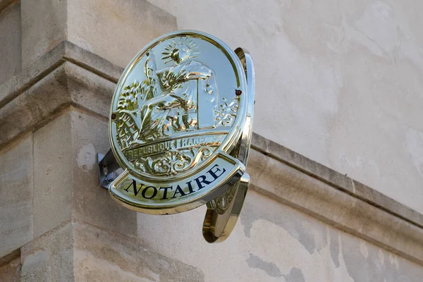 Bordeaux Aquitaine France 2020 Logo Notaire Doré Signature Sur Notaire — Photo