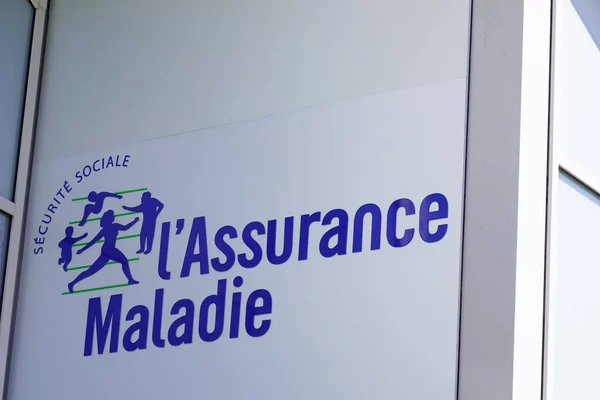 Bordeaux Aquitaine Frankrig 2020 Assurance Maladie Text Logo Sign Social - Stock-foto