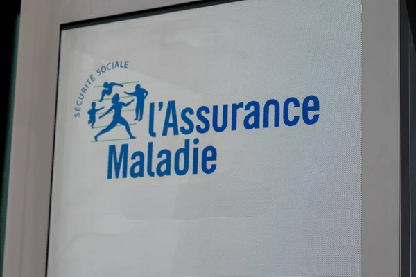 Bordeaux Aquitaine Frankrig 2020 Assurance Maladie Logo Tekst Fransk Socialsikringsskilt - Stock-foto