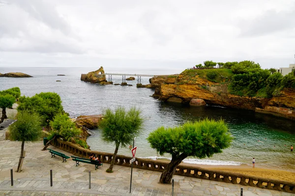 Rocher Vierge Biarritz France Paysage Marin Pierre Vierge — Photo