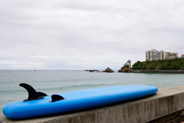 Modrý Surf Výhledem Moře Před Atlantským Oceánem Biarritz France — Stock fotografie
