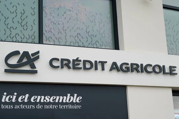 Burdeos Aquitania Francia 2020 Crédito Agrícola Logo Signo Texto Ventana — Foto de Stock