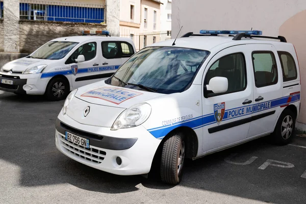 Perigueux Aquitania Francia 2020 Dos Medios Municipales Policía Coche Francés — Foto de Stock