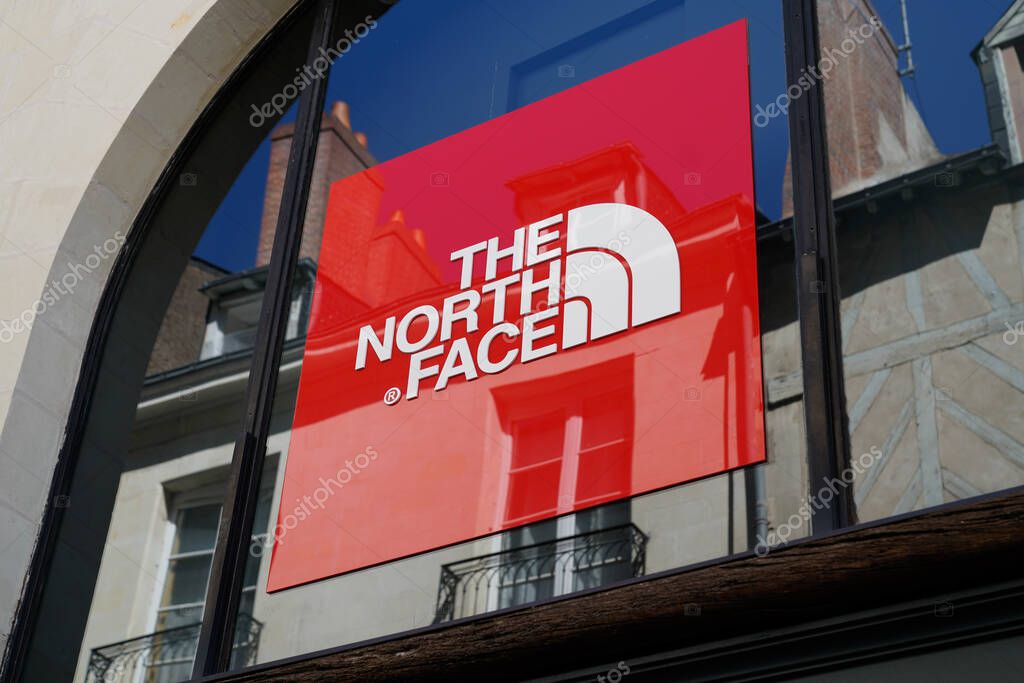 Bordeaux , Aquitaine / France - 08 20 2020 : The North Face store building exterior with red text sign and logo