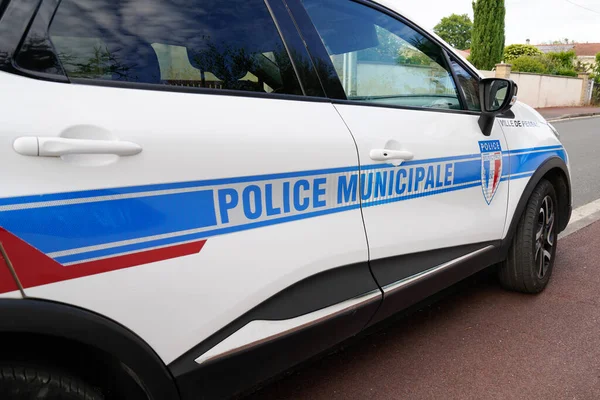 Bordéus Aquitânia França 2020 Polícia Municipal Carro Lado Com Logotipo — Fotografia de Stock