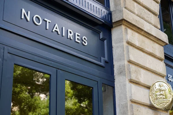 Bordeaux Aquitaine France 2020 Notaires Texte Logo Signe Symbole Sur — Photo