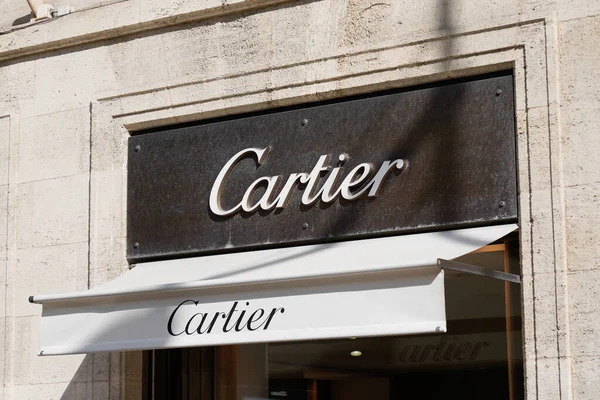 Burdeos Aquitania Francia 2020 Logotipo Cartier Signo Tienda Frente Tienda — Foto de Stock