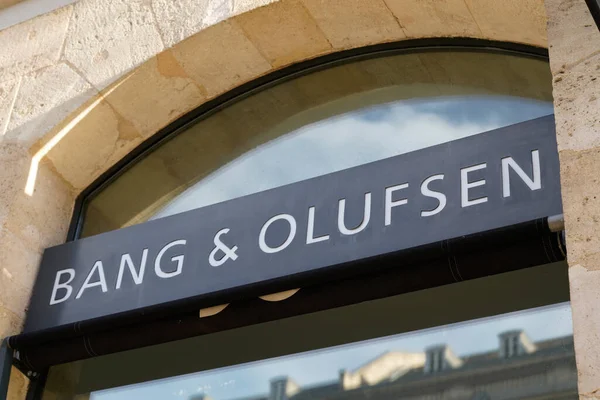 Burdeos Aquitania Francia 2020 Logotipo Bang Olufsen Letrero Texto Moderna — Foto de Stock