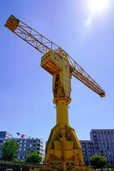 Nantes Loire Atlantique France 2020 Large Yellow Crane Nantes Symbol — Stock Photo, Image