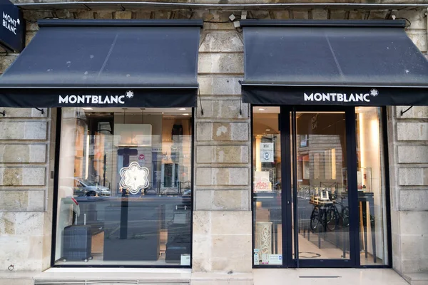 Bordeaux Aquitaine Fransa 2020 Montblanc Logosu Alman Enstrüman Üreticisinin Inşaat — Stok fotoğraf