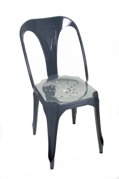 Cadeira Aço Metal Industrial Cinza Vintage — Fotografia de Stock