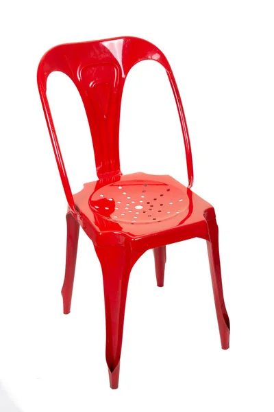Chaise Industrielle Métal Rouge Dans Style Industriel Loft Contemporain — Photo