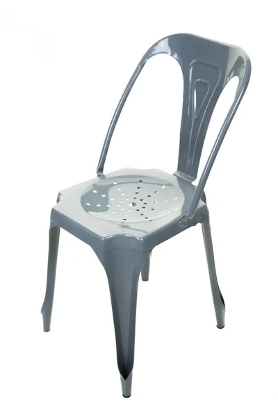 Vintage Grey Industrial Style Metal Chair Steel Urban Lifestyle — Stock Photo, Image