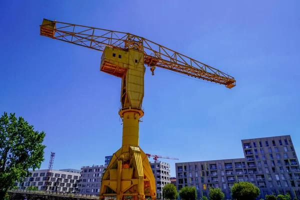 Nantes Pays Loire France 2020 Yellow Titan Crane Giant Symbol — Stock Photo, Image