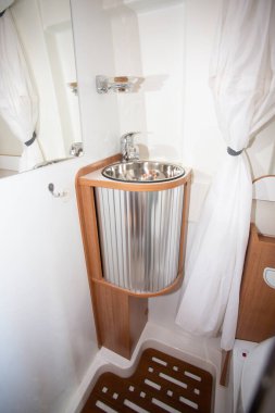 Kamp içi banyo modern vanilya lavabo van karavan tuvalet lavabo duş dolabı