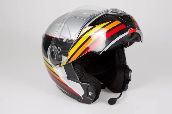 Motorcycle Flip Front Modular Touring Helmet White Background — Stock Photo, Image