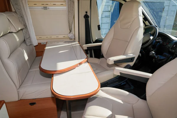 Veículo Recreativo Vista Interior Motorhome Moderno Campista Van — Fotografia de Stock