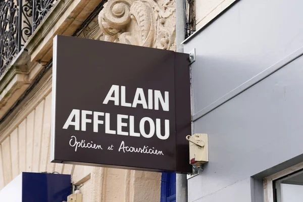 Bordeaux Aquitaine France 2020 Alain Afflelou Logosu Fransız Optician Marka — Stok fotoğraf