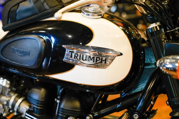 Bordeaux Aquitaine France 2020 Triumph Motorcycle Detail Sign Text Logo — Stock Photo, Image