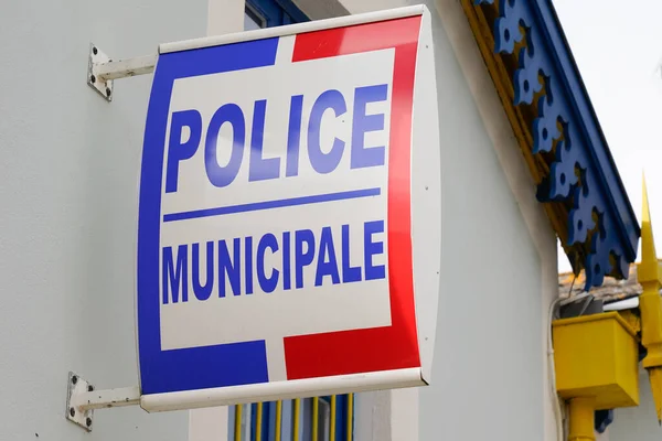Bordeaux Aquitaine France 2020 Поліцейський Логотип Білий Синій Червоний Текстовим — стокове фото
