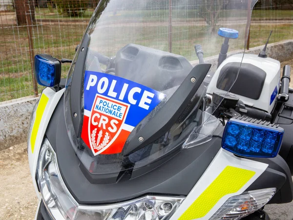 Burdeos Aquitania Francia 2020 Policía Nacional Bmw Moto Francesa Calle — Foto de Stock