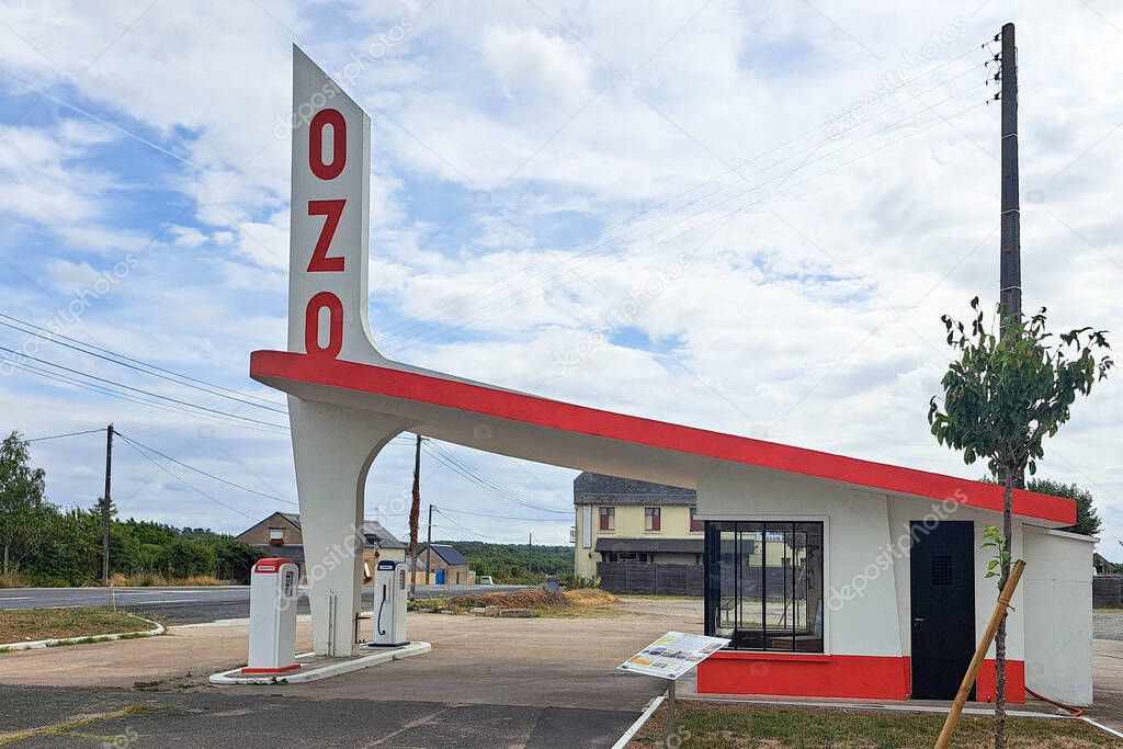 Sainte-Maure-de-Touraine , France - 09 04 2025 : ozo logo sign and brand text vintage on car station ancient garage and gas service