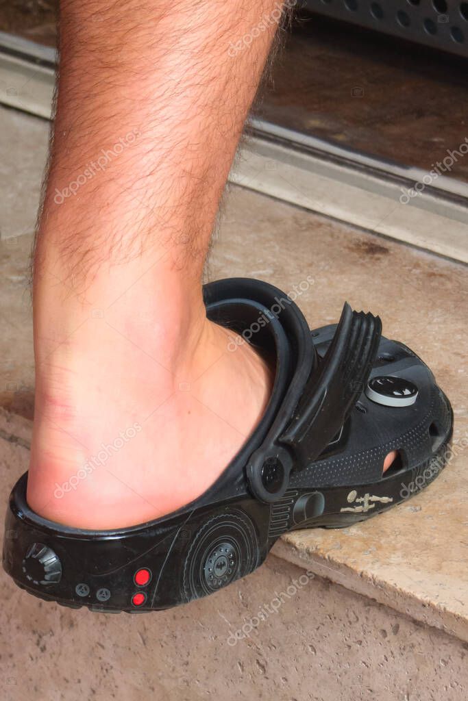 Bordeaux , France - 09 21 2025 : crocs batman batmobile classic clog text sign and logo brand on fashion american footwear company store foam shoes plastic shoes shop