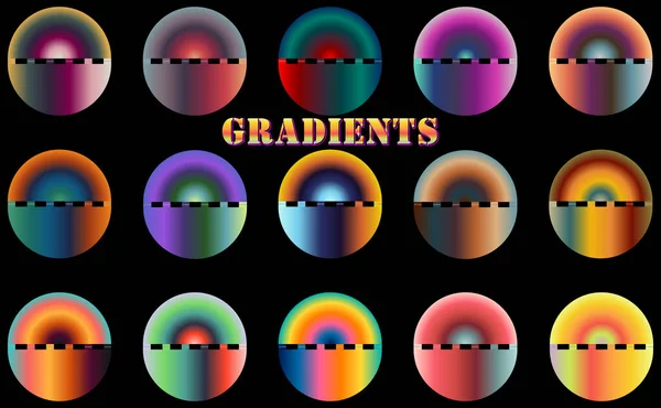  Çok renkli soyut gradyan kümesi.