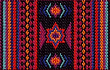 Doymuş renklerin şans ve zenginliği çektiği Asya halkları ve ülkelerinin geleneksel bir süsü. Giysiler için kumaşlara işlenmiş kadın halıları. Nakış desenleri. 