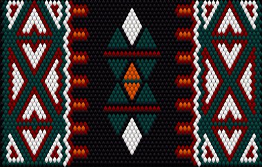  Latin Amerika 'daki insanların ve ülkelerin geleneksel bir süsü. Zengin renklerin dikkat ve zenginlik çektiği bir yer. Giysiler için kumaşlara işlenmiş kadın halıları. Nakışlar.