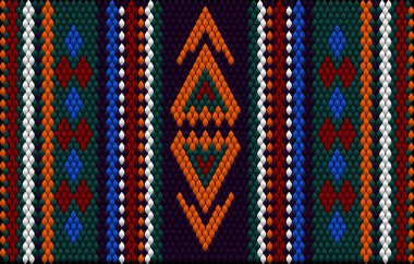  Latin Amerika 'daki insanların ve ülkelerin geleneksel bir süsü. Zengin renklerin dikkat ve zenginlik çektiği bir yer. Giysiler için kumaşlara işlenmiş kadın halıları. Nakışlar.