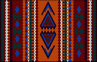 Doymuş renklerin şans ve zenginliği çektiği Asya halkları ve ülkelerinin geleneksel bir süsü. Giysiler için kumaşlara işlenmiş kadın halıları. Nakış desenleri. 