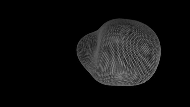 Looped animation of a rotating blob. Motion of a high polygonal 3D blot. — Stock Video