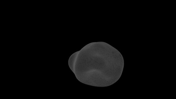 Lus animatie van een roterende blob. Motie van een hoge veelhoekige 3d vlek. — Stockvideo