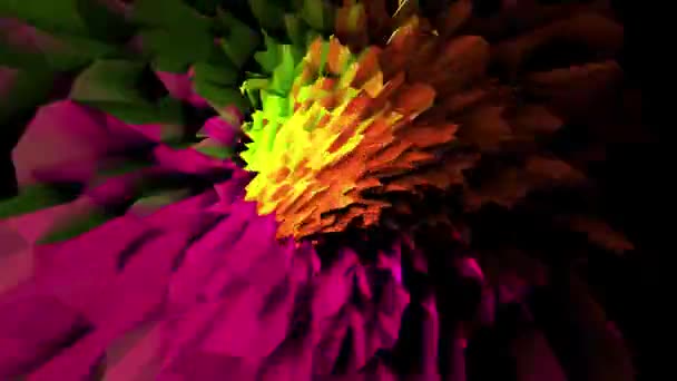 Sci-Fi animatie van een vlucht door een tunnel. Lage poly buis naadloze loops beweging. — Stockvideo